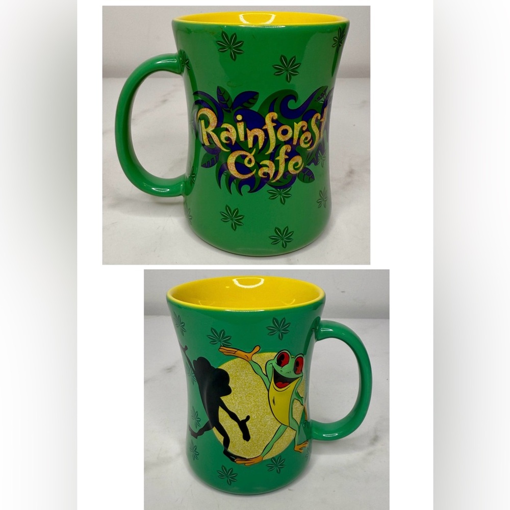 Vintage Rainforest Cafe Cha Cha Frog Green Ceramic Coffee Cocoa Mug Cup